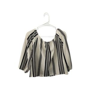 White & black striped top